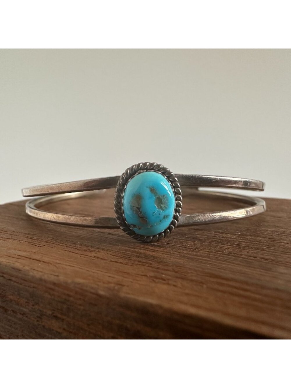 Zuni Sterling Silver Turquoise Cuff Bracelet Signed E Peina Ethel Peina